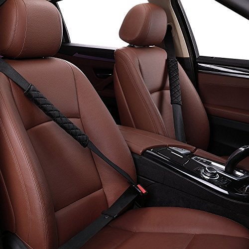 MIKAFEN 4 Pack Universal Car Seat Belt Pads, Adult Seat Belt Shoulder Strap Covers Harness Pad for Car/Bag,Soft Comfort Helps Protect You Neck Shoulder from The Seat Belt Rubbing（Black） - Image 3