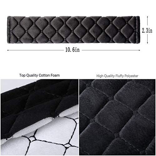 MIKAFEN 4 Pack Universal Car Seat Belt Pads, Adult Seat Belt Shoulder Strap Covers Harness Pad for Car/Bag,Soft Comfort Helps Protect You Neck Shoulder from The Seat Belt Rubbing（Black） - Image 2