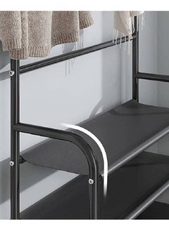AGD 4 Layers Stainless Steel Shoe Rack And Clothes Rack For Home Black  - Image 2