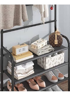 AGD 4 Layers Stainless Steel Shoe Rack And Clothes Rack For Home Black  - Image 5