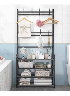 AGD 4 Layers Stainless Steel Shoe Rack And Clothes Rack For Home Black  - Image 3