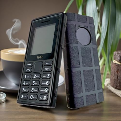 ZAOMA Premium Back Case TPU Cover Compatible for HMD 105 - Model No. : TA-1633 DS Keypad Mobile Feature Phone Rugged Case (TA1633_RUGBLK) - Image 4