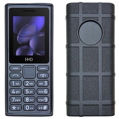 ZAOMA Premium Back Case TPU Cover Compatible for HMD 105 - Model No. : TA-1633 DS Keypad Mobile Feature Phone Rugged Case (TA1633_RUGBLK) - Image 1