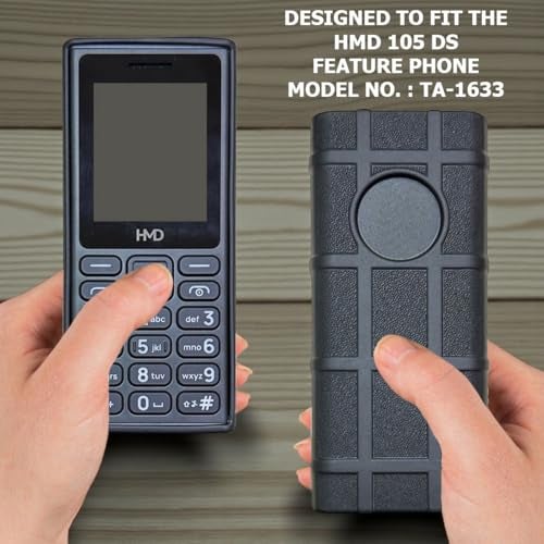 ZAOMA Premium Back Case TPU Cover Compatible for HMD 105 - Model No. : TA-1633 DS Keypad Mobile Feature Phone Rugged Case (TA1633_RUGBLK) - Image 5