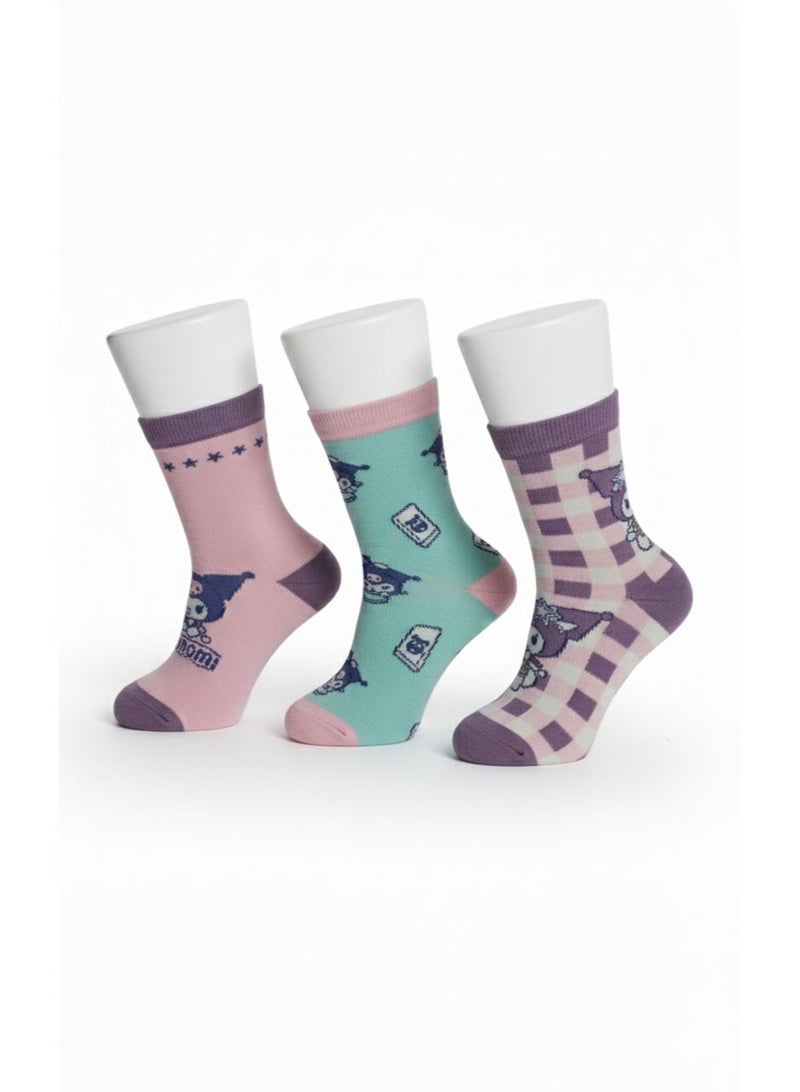 kuromi 3 PAIRS | KUROMI ANKLET SOCKS 78% COTTON| 18% POLYESTER | 4% ELASTANE - Image 2