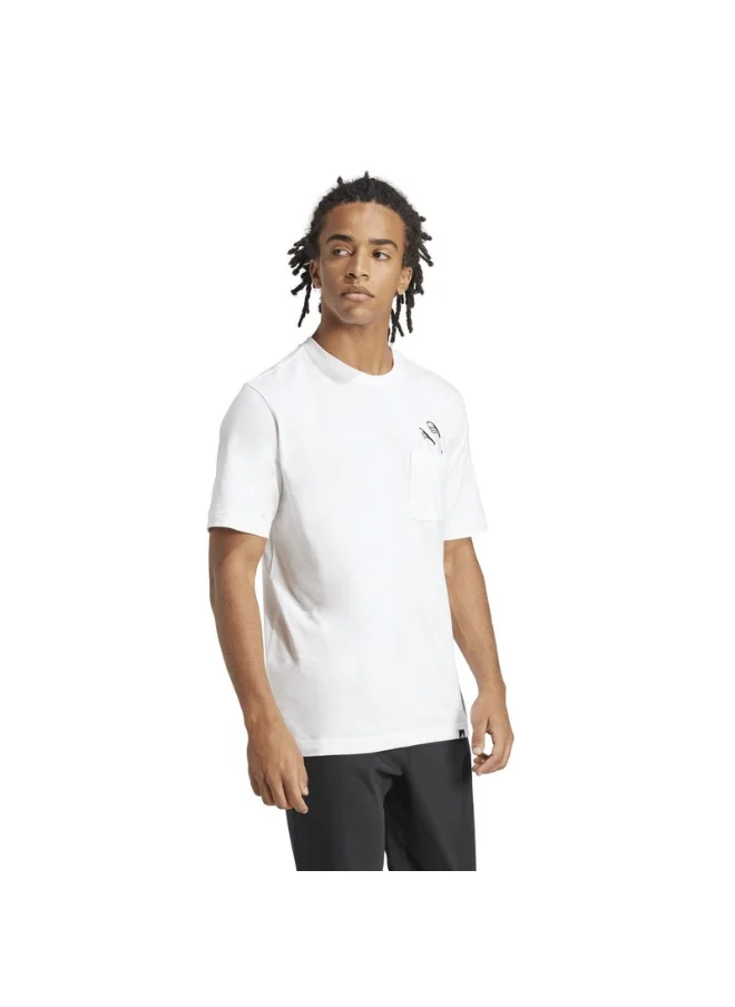 Adidas adidas M L SLIDE PKT T White Training T-SHIRTS for Men - XS