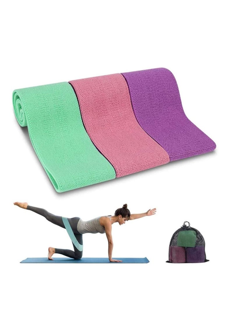 Resistance Bands NonSlip Fabric Booty Set with 3 Levels Hip Exercise for Women Men Strength Training Ideal Squats Glute Bridge Lunges Pilates Yoga