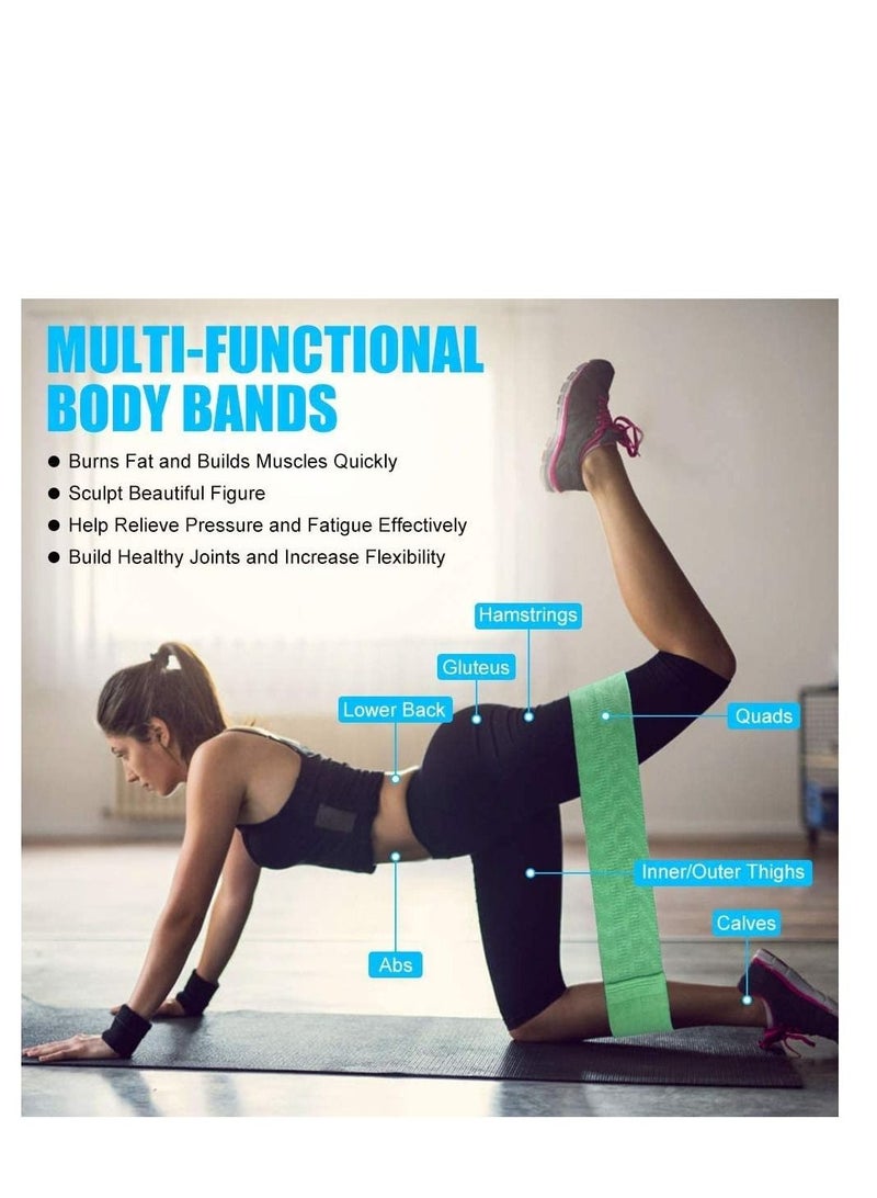 Resistance Bands NonSlip Fabric Booty Set with 3 Levels Hip Exercise for Women Men Strength Training Ideal Squats Glute Bridge Lunges Pilates Yoga