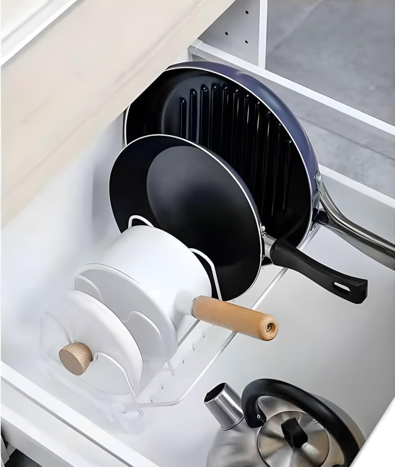 Breewell Post Lids Baking Trays Rack Kitchen Flexible Pot Stand Kitchen For Pot Lid Holder With 5 Compartment Multifunctional Storage Neatly Arranged Multicolor - Image 5