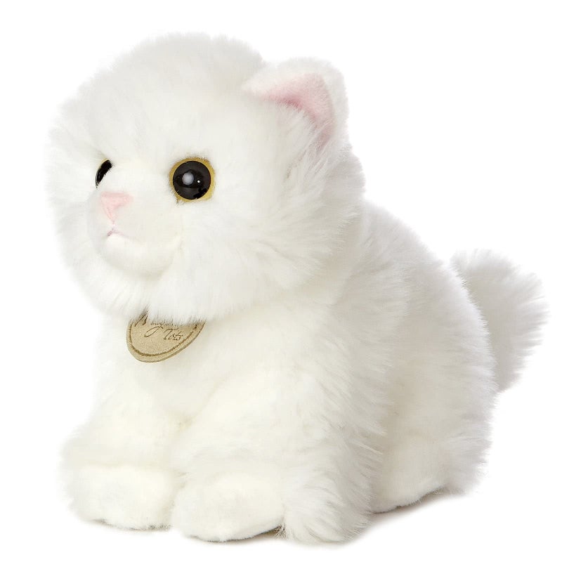 AuroraÂ® Adorable MiyoniÂ® Tots Angora Kitten Stuffed Animal - Lifelike Detail - Cherished Companionship - White 7.5 Inches - Image 1