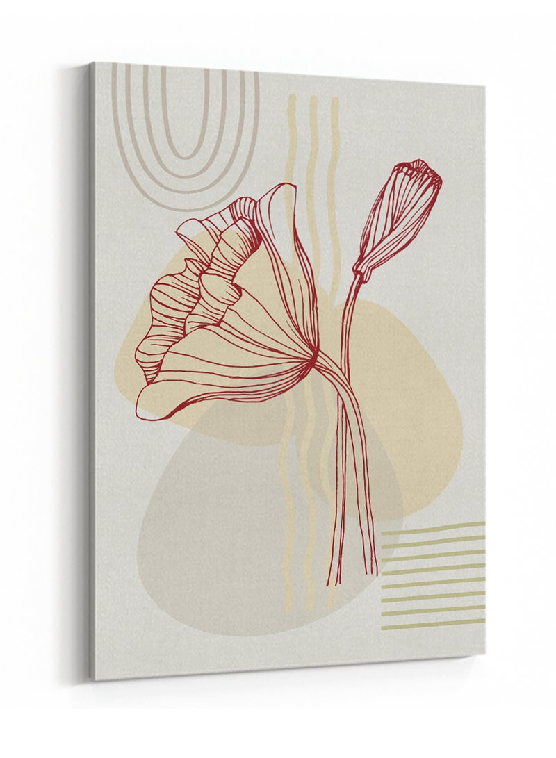 LOWHA Canvas Wall Art Stretched Over Wooden Frame with Tropical Plant Painting - Image 4