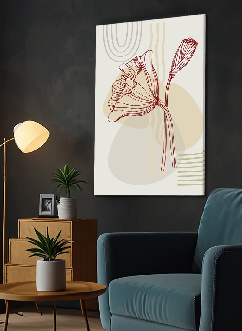 LOWHA Canvas Wall Art Stretched Over Wooden Frame with Tropical Plant Painting - Image 2