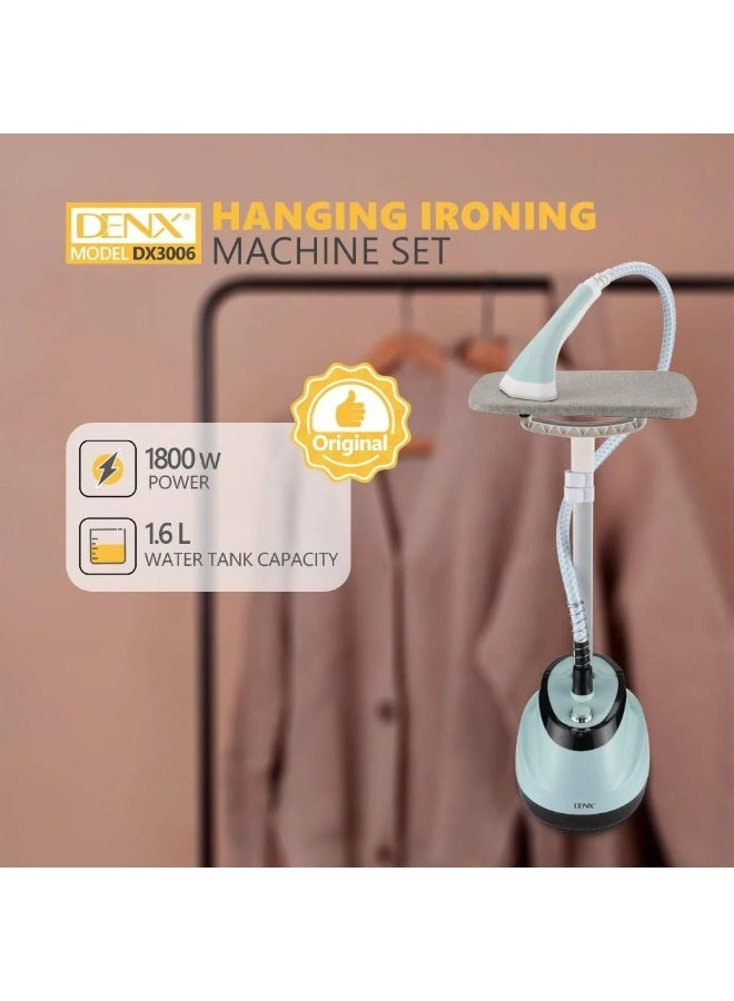 DENX DX3006 Home Garment Steamer Set – 1800W Powerful Vertical Steam Iron with 1.6L Water Tank, Elegant Design, 45-Second Fast Heating, and 10-Hole Stainless Steel Nozzle for Safe and Efficient Ironing of All Fabric Types - Image 1