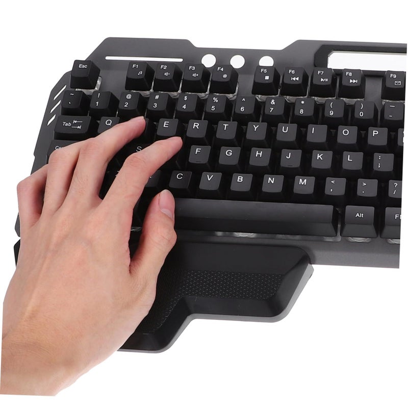 Ergonomic Wired Gaming Keyboard With Silent Keys And Detachable Wide Palm Rest - Image 5