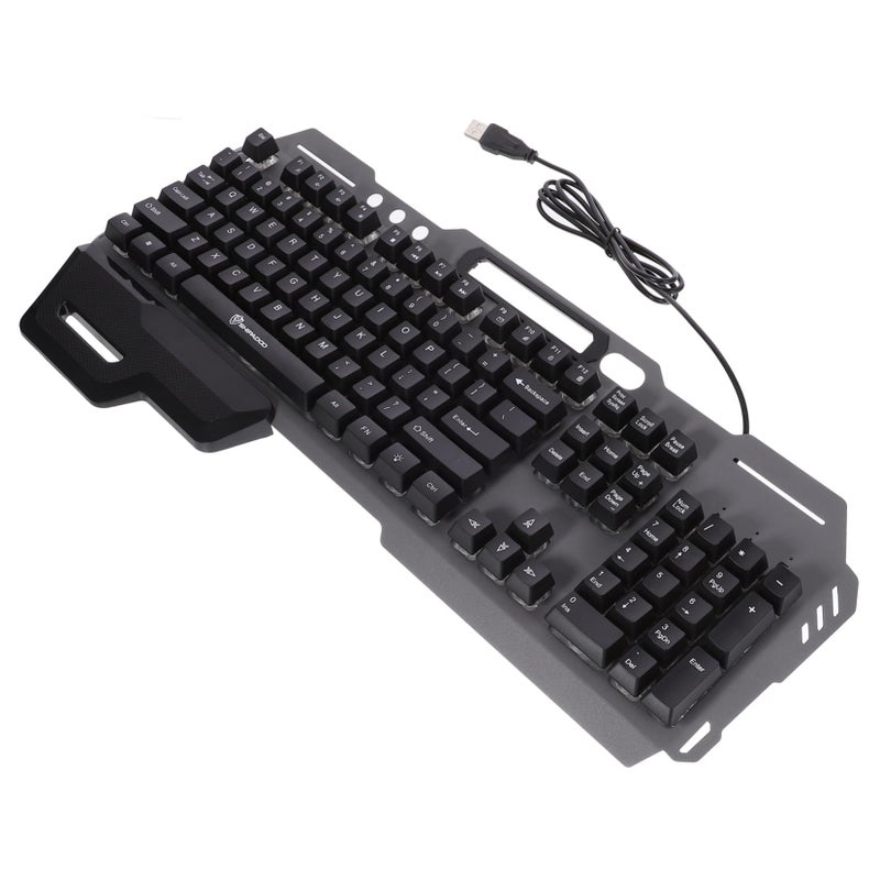 Ergonomic Wired Gaming Keyboard With Silent Keys And Detachable Wide Palm Rest - Image 2