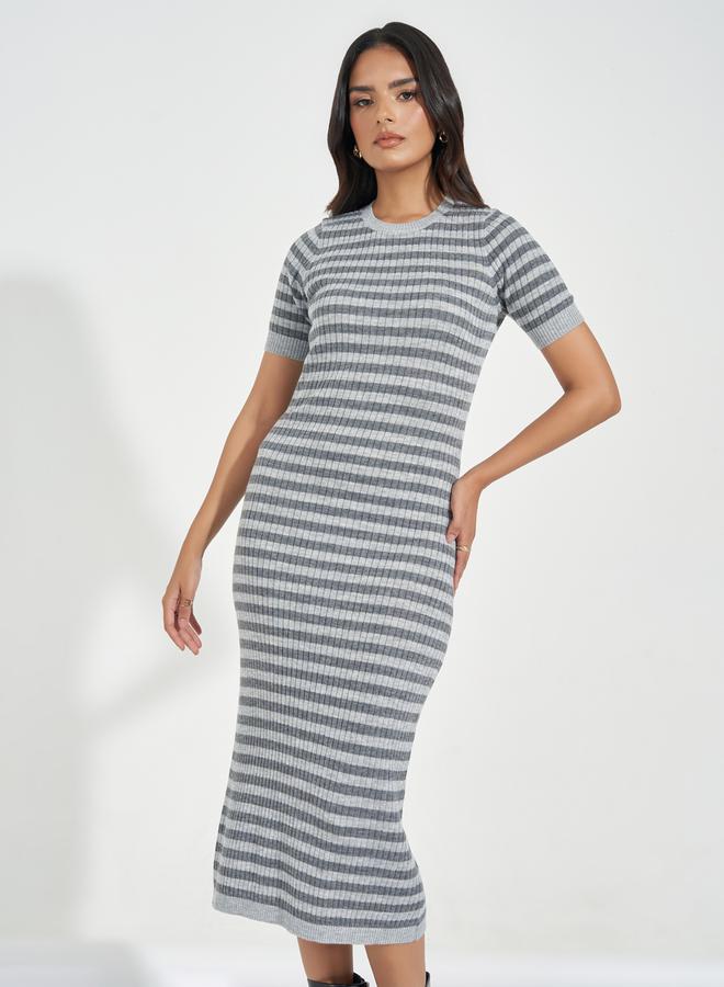 Styli Striped Knit Dress  - Image 4