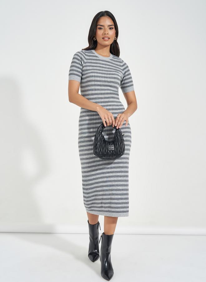 Styli Striped Knit Dress  - Image 1