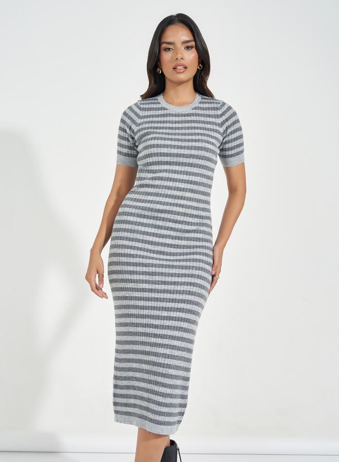 Styli Striped Knit Dress  - Image 2