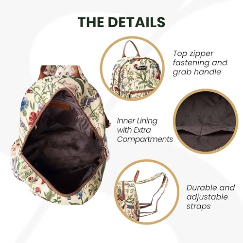 Signare Tapestry Women Backpack Rucksack Casual Daypack Morning Garden (DAPK-MGD) - Image 4