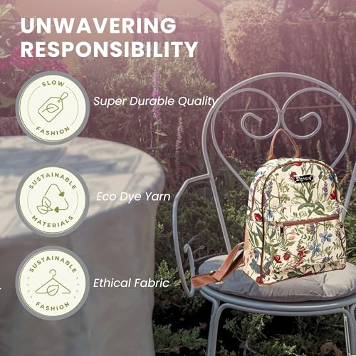 Signare Tapestry Women Backpack Rucksack Casual Daypack Morning Garden (DAPK-MGD) - Image 5