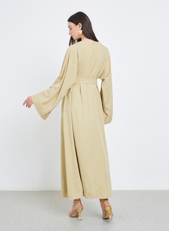 Take Two Solid Long Sleeve Belted Abaya - Image 5