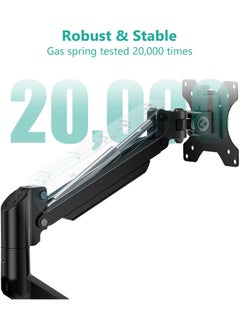 Generic Single Monitor Mount, Gas Spring Monitor Arm for 17-34 inch Screens, Adjustable Computer Monitors Stand, with Clamp and Grommet Base, Black  - Image 2