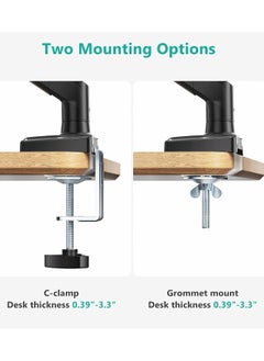 Generic Single Monitor Mount, Gas Spring Monitor Arm for 17-34 inch Screens, Adjustable Computer Monitors Stand, with Clamp and Grommet Base, Black  - Image 4