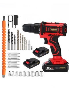 JINSOO 48V Cordless Drill, 3/8 Inch Drill with Lithium Battery and Charger Set, 25 Speed Adjustable Drill, 24 Piece Multi-Accessory Drill Set - pzsku/Z76C5F4D48CCAC0F669E9Z/45/_/1732628725/50020b62-d857-4c3f-8d64-e4a2dd75fe66