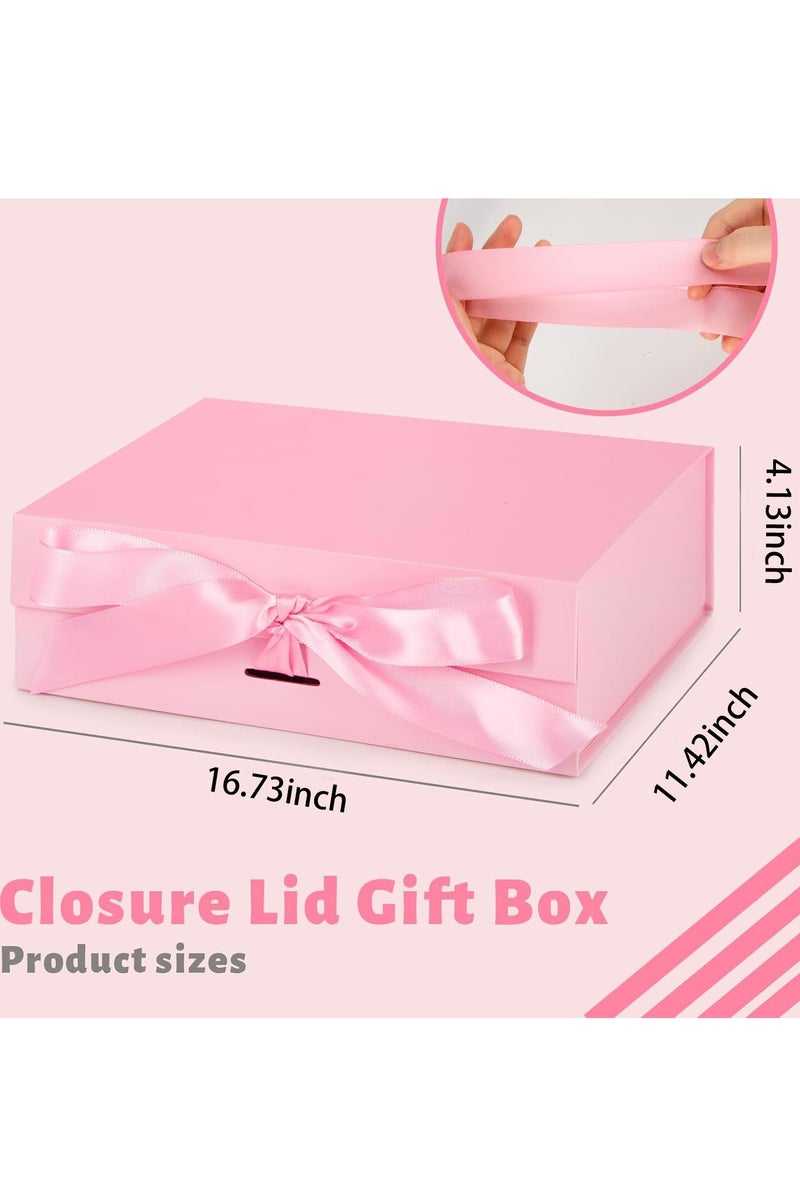 Flushrenic Pink Gift Box,  Gift Boxes For Presents With Lids and Magnetic Closure Collapsible For Bridesmaid Proposal, Weddings, Anniversary Present - Image 2