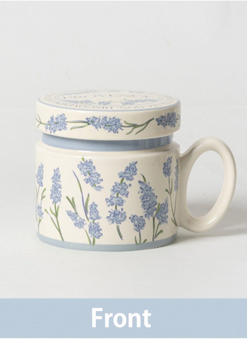 LOOPITYS Dustproof milk coffee ceramic cup, office cup, couple cup, covered ceramic coffee cup, water cup, printed gift, ceramic tea coffee cup, women's birthday gift, holiday gift  - Image 4