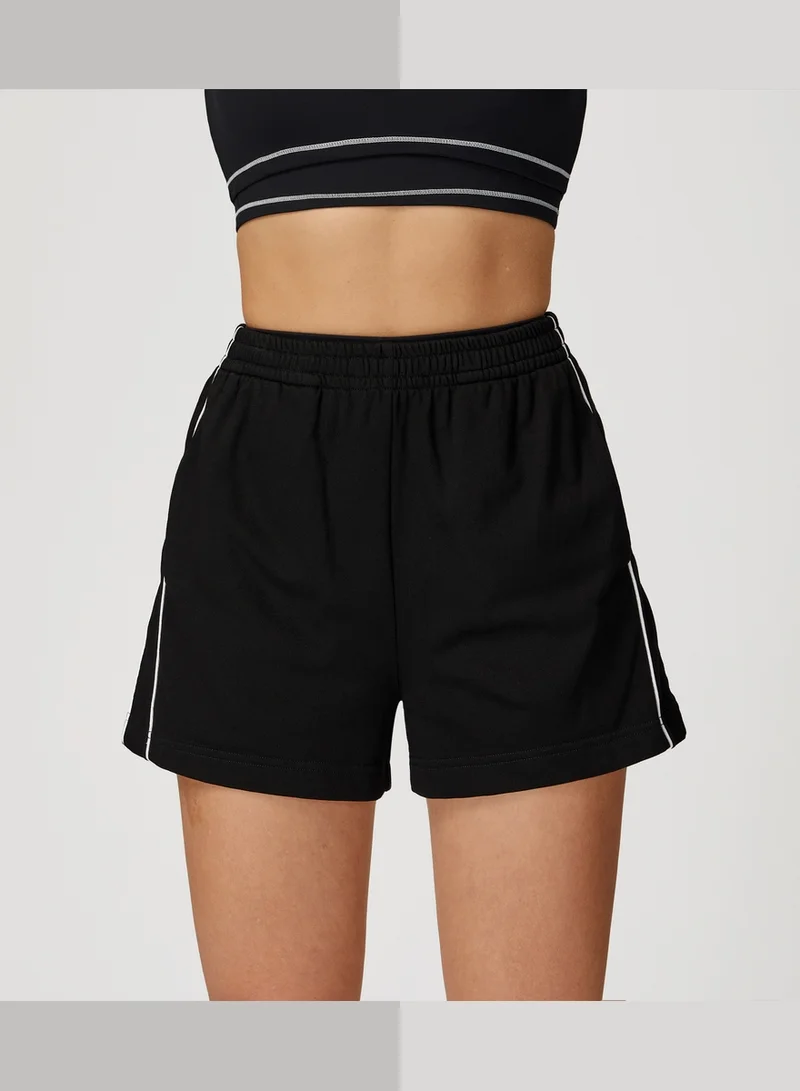 KAWN.YOGA Licorice Black High Waist Loose Fit Shorts for Women | Best Price UAE