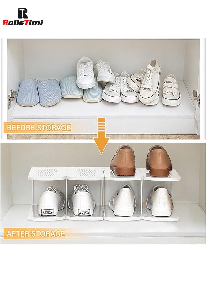 RollsTimi  6-Tier Narrow Shoe Organizer, Adjustable Cubby Shoe Rack for Closet, Free Standing Shoe Slot Tower for Entrance, White  - Image 4