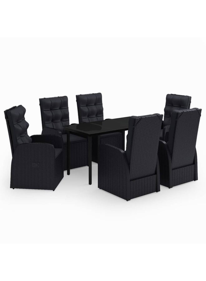 فيداكسل عدد 7 قطع طقم سفرة حديقة مع وسائد أسود 3099482 - Image 1