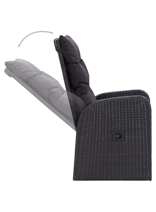 فيداكسل عدد 7 قطع طقم سفرة حديقة مع وسائد أسود 3099482 - Image 5