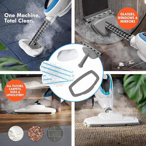NexLev 10 in 1 Steam Cleaner & Mop|2 Steam Modes| Mopping & Deep Cleaning Home Car Sofa Bathroom Kitchen & Office |For All Surfaces|350ML|Chemical Free Cleaning | Detachable & Foldable|SC-04 - Image 3