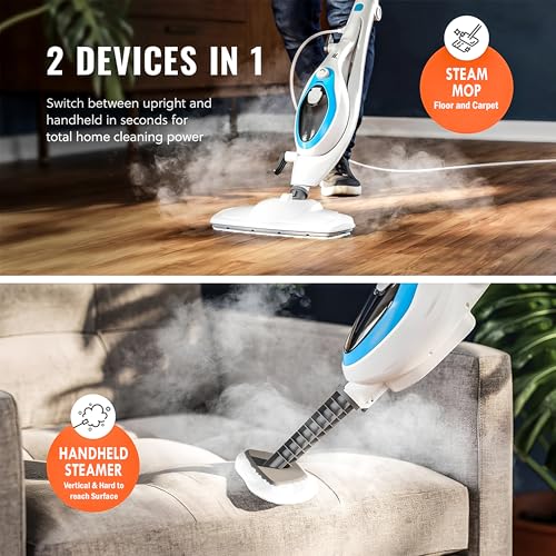 NexLev 10 in 1 Steam Cleaner & Mop|2 Steam Modes| Mopping & Deep Cleaning Home Car Sofa Bathroom Kitchen & Office |For All Surfaces|350ML|Chemical Free Cleaning | Detachable & Foldable|SC-04 - Image 2