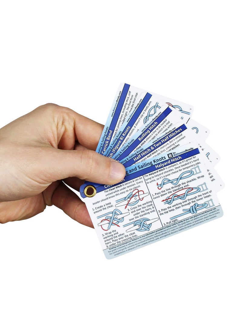 ReferenceReady ReferenceReady Boating and Sailing Knot Cards - Waterproof Guide to 20 Nautical Knots  - Image 2