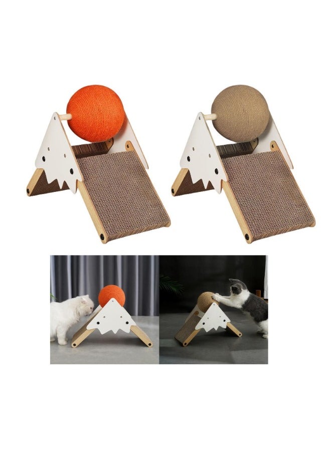 Large 3 sided Freestanding Premium Cat Scratcher Wear Resistant Grind Claws Cat Scratching Ball, 3 in 1 Double Sided Cat Scratching Boards and Exciting Ball Scratcher, Round Durable Cat Scratcher