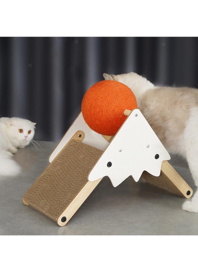 Large 3 sided Freestanding Premium Cat Scratcher Wear Resistant Grind Claws Cat Scratching Ball, 3 in 1 Double Sided Cat Scratching Boards and Exciting Ball Scratcher, Round Durable Cat Scratcher
