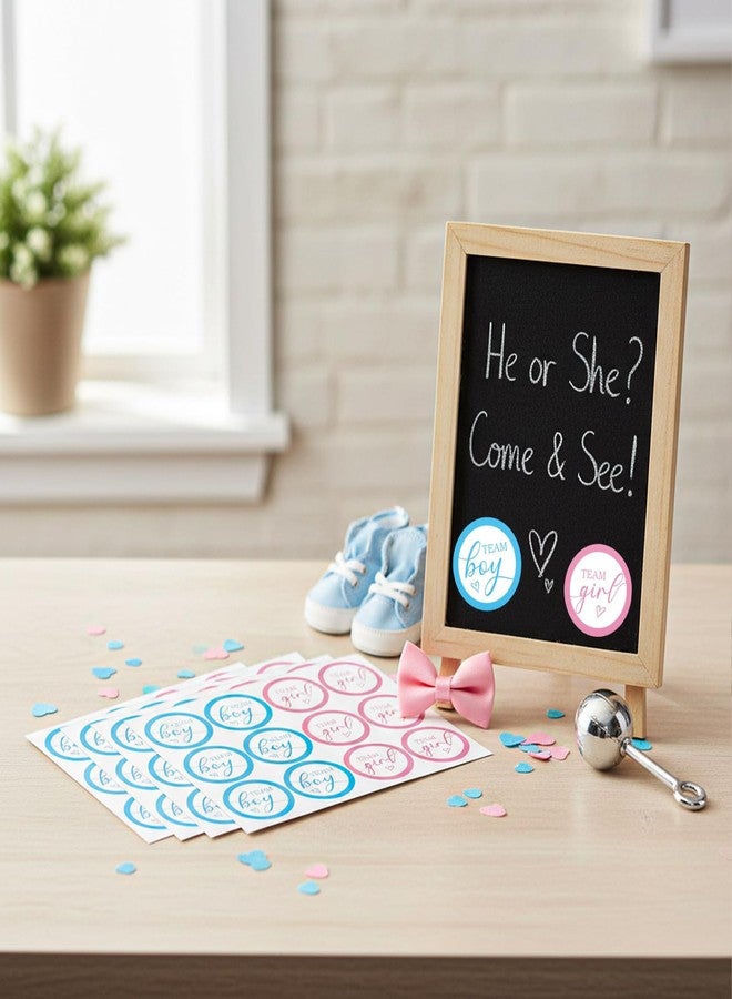 Shimmeroo 60Pcs Team Boy or Girl Gender Reveal Stickers,Team Boy or Girl Stickers Decorations Party Games Supplies (Pink,Blue) - Image 4