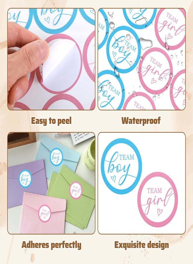 Shimmeroo 60Pcs Team Boy or Girl Gender Reveal Stickers,Team Boy or Girl Stickers Decorations Party Games Supplies (Pink,Blue) - Image 3
