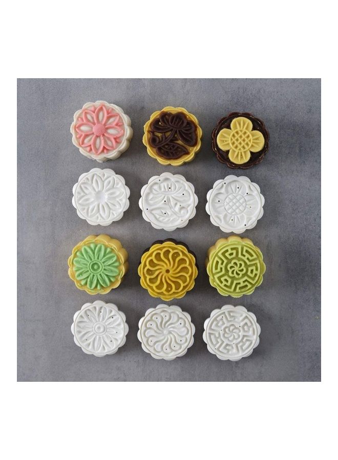 إسكدنيا طقم قوالب كيك على شكل قالب ضغط يدوي أبيض 1.8 x 6.2بوصة - Image 3