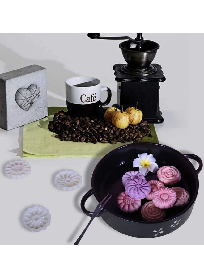 إسكدنيا طقم قوالب كيك على شكل قالب ضغط يدوي أبيض 1.8 x 6.2بوصة - Image 2