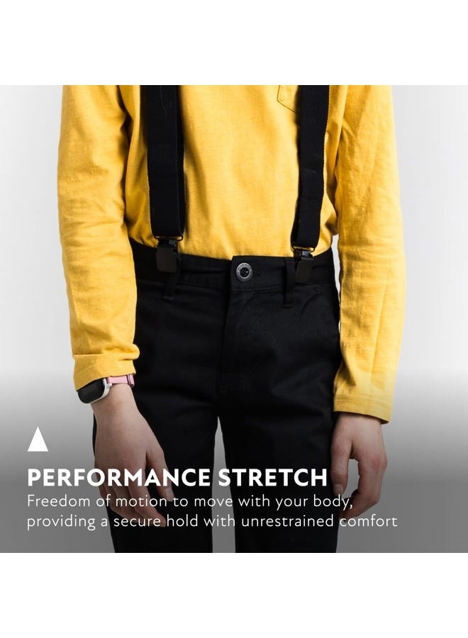 ARCADE Boys Suspenders: Heavy Duty Elastic Webbing, Strong 4Point Clips, Jessup Youth Black - Image 3