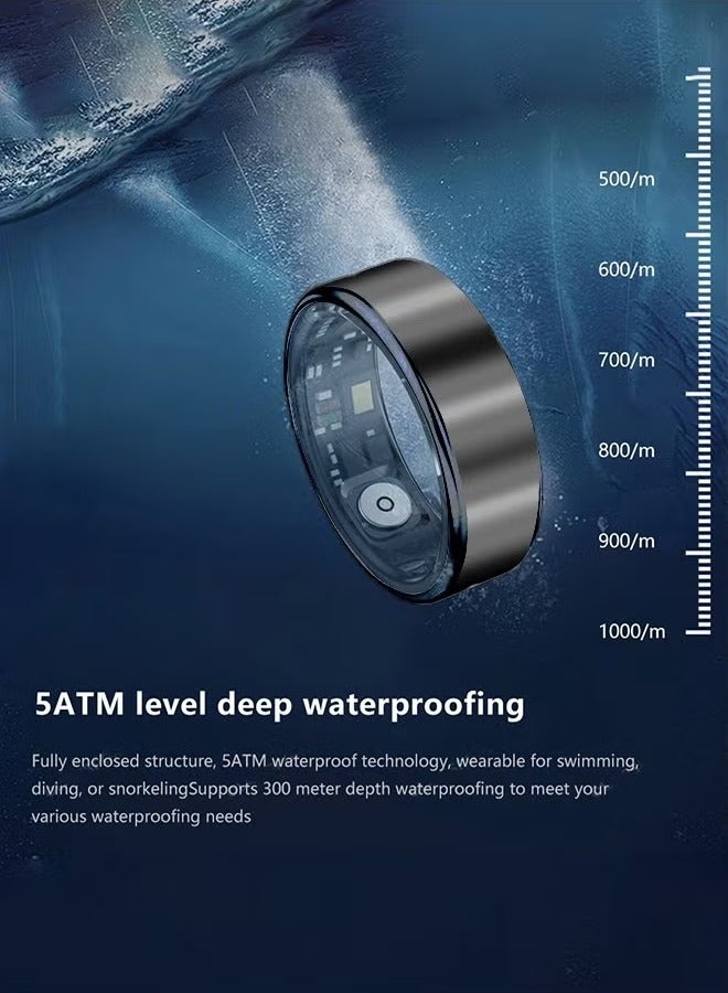 Beauenty Comforniture Smart Ring Health Tracker, Anillo Inteligente para Hombre, Health Rings for Women  Men, Long Lasting Batteries Sleep Ring, Waterproof Fitness Tracker (Deep Grey, 20.6mm) - Image 2