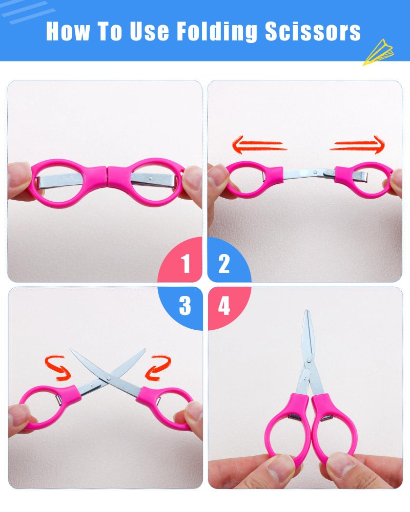 YETOOME 6 Pcs Folding Scissors, Small Stainless Steel Foldable Scissors, Portable Mini Travel Scissors for Home Travel School Office - Image 4