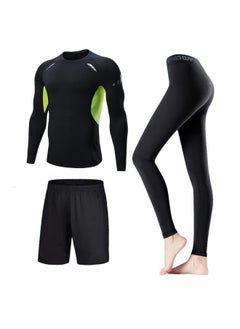 Generic Swimsuit Women's Split Large Size Conservative Swimming Trunks For Chubby Girls Long-sleeved Trousers For Students Sunscreen Diving Suit-Color:Women-silk Screen Three-piece (long Sleeve)-Size:XL  - Image 1