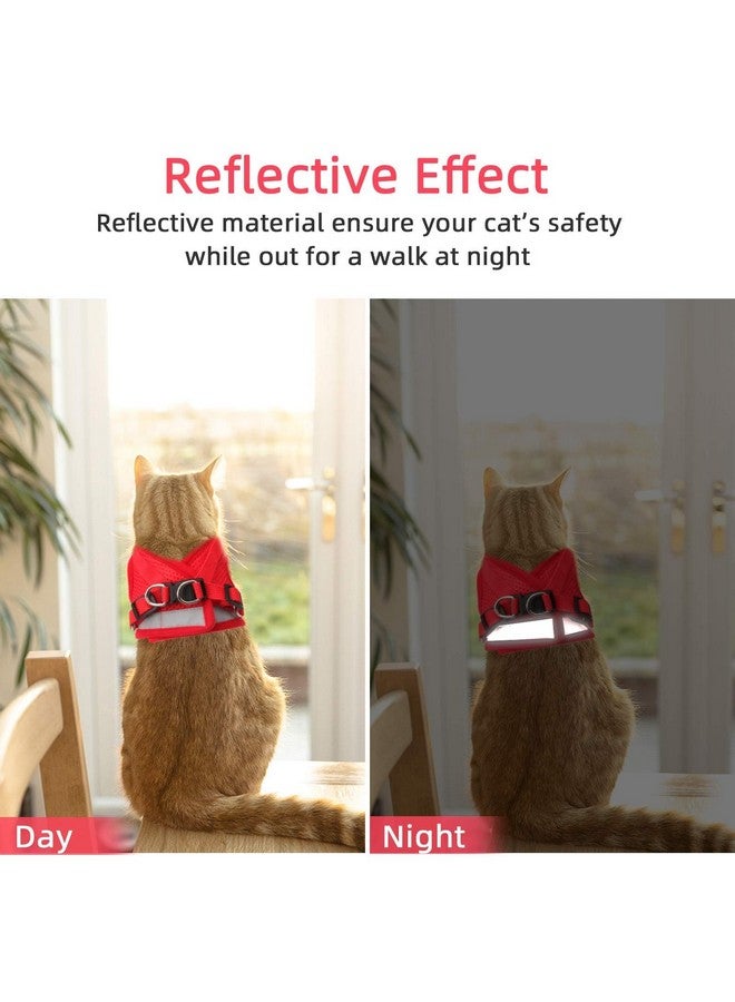 NCMAMA Cat Vest Harness and Small Dog Vest Harness for Walking, All Weather Mesh Harness, Cat Vest Harness with Reflective Strap, Step in Adjustable Harness for Small Cats (Red, XS) - Image 5