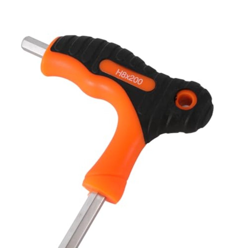 مفك برغي من نوع T-Handle Hex Socket -H8 برتقالي- مقاوم للتآكل، ذو طرفين، بمقبض مقاوم للانزلاق - للاستخدام في ورش السيارات، إصلاح الأثاث، تجميع الإلكترونيات، والأعمال اليدوية وتحسين المنزل والصيانة - Image 2