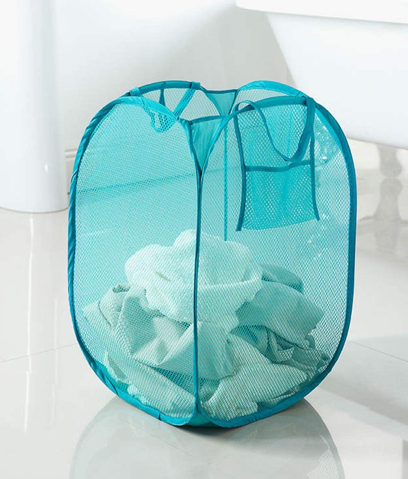 Kuber Industries 2 Pieces Nylon Mesh Laundry Basket Organizer 20 LTR (Multi) -KUBMART2755 - Image 2